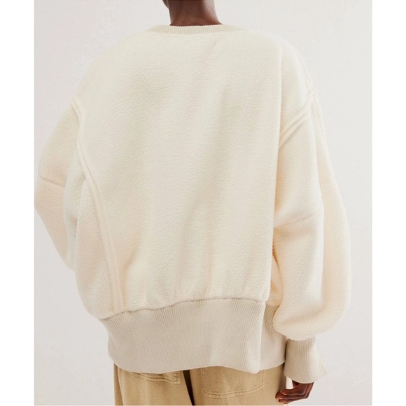 FREE PEOPLE WE THE FREE VANILLA ICE CREAM COZY CAMDEN PULLOVER SWEATSHIRT TOP - Picture 6 of 14